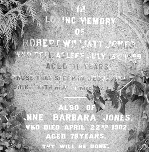 Gravestone of Robert Williatt and Ann Barbara Jones